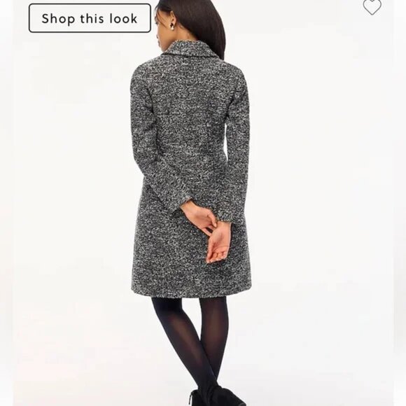 ✨ NWT J.Crew Factory Black & White Bouclé Lady Day Coat - Size 4P ✨ - Picture 3 of 4